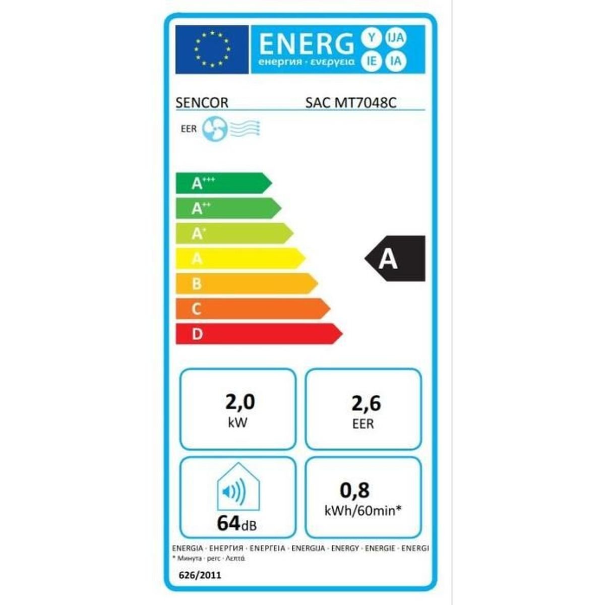 Climatiseur mobile Sencor SAC MT7048C 7000 BTU WiFi déshumidification blanc – Image 4